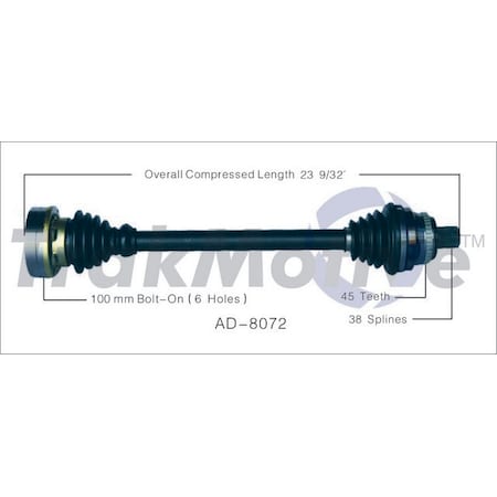Surtrack Axle Cv Axle Shaft, Ad-8072 AD-8072